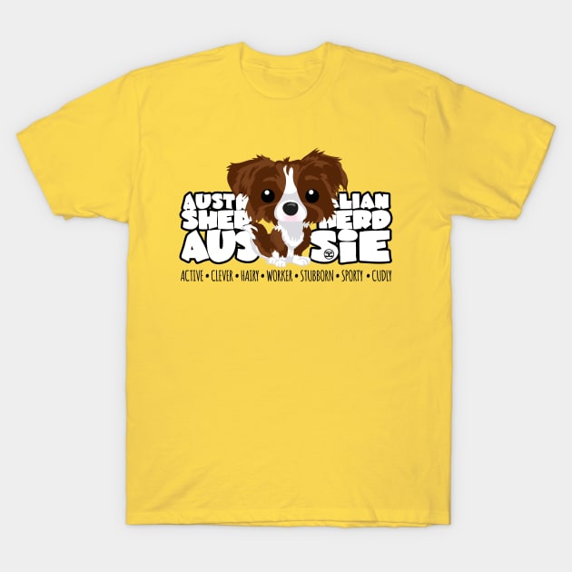 DGBigHeads - Aussie Brown T-Shirt by DoggyGraphics